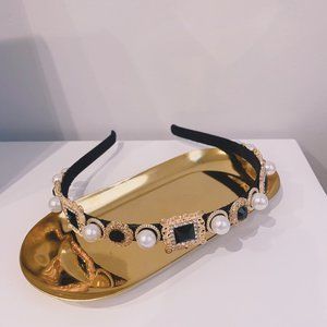 Comfortable Headband Golden Butterfly Rhinestone Luxury